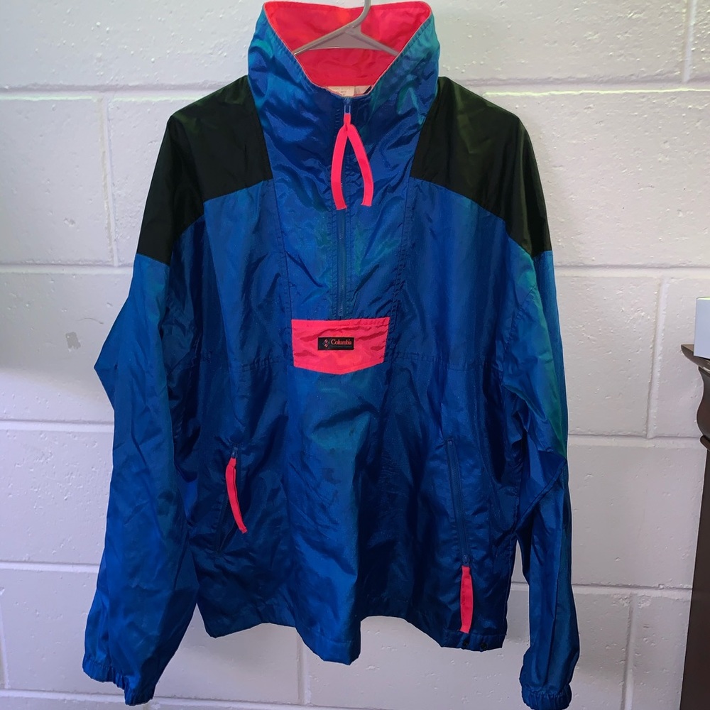 Columbia Blue and Pink Windbreaker Jacket Spring